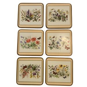 Pimpernel Butterfly and Floral Set of 6 Coasters